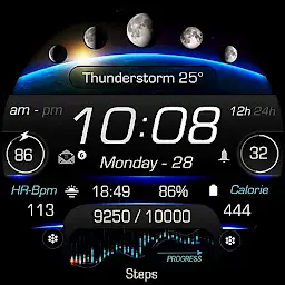 Moon Phase Digital Watch face — Android app icon