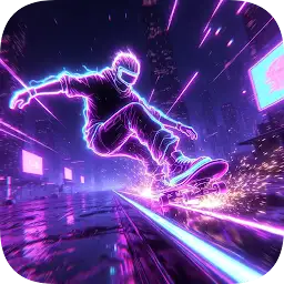 Neon Skate | Skateboard Retro — Android game icon