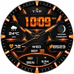 YSR037 Neon Meridian watchface — Android app icon