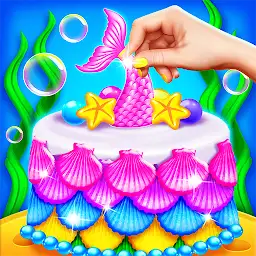 Mermaid Glitter Cake Maker — Android game icon