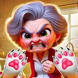 Angry Gran VS Naughty Cat Sim — Android game icon