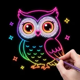 Neon Doodle Drawing: Glow Art — Android app icon