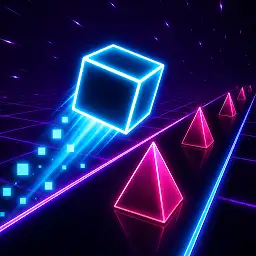 Neon Grid Rush — Android app icon