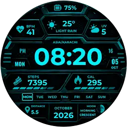 Rugged Tactical HUD Watch Face — Android app icon