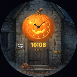 Jack-o'-Lantern Clock Face — Android app icon