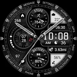 Dark Black Function ZKin Watch — Android app icon