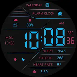 Fantasy Blue LCD For Wear OS — Android app icon