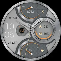 Orange Silver For Wear OS — Android app icon