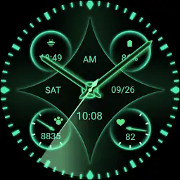 Rhombus Quartz Green Wear OS — Android app icon