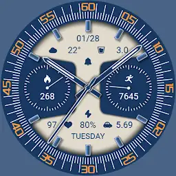 ZKin WatchFace Sea Blue Quartz — Android app icon