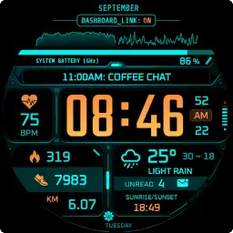 Futuristic Dashboard WatchFace — Android app icon