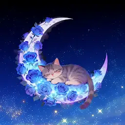 Blue Rose Crescent Moon Theme — Android app icon